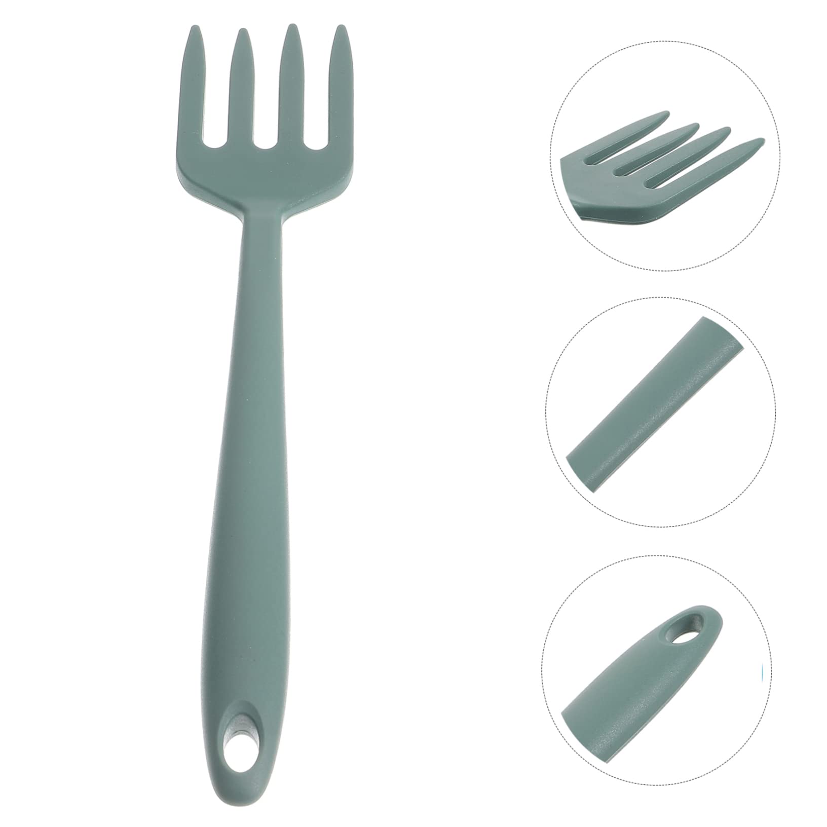 MOLUCKFU Spaghetti Fork Mixing Fork Wear-resistant Food Fork Multi-function Food Fork Serving Fork Cooking Fork Stirring Forks Kitchen Pasta Fork Meat Fork Baking Fork Dark Green