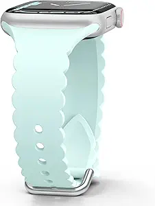 Sunnywoo Lace Sport Silicone Band Compatible with Apple Watch 38mm 40mm 41mm 42mm 44mm 45mm 46mm 49mm for Women, Soft Wristband Waterproof Replacement for iWatch Series Ultra 10 9 8 SE 7 6 5 4 3 2 1