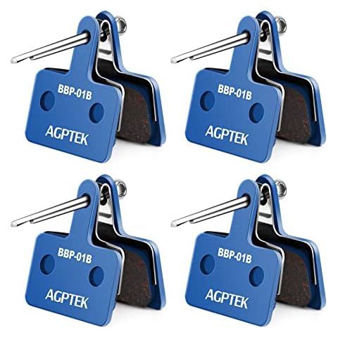 Brake Pads for Bicycle, AGPTEK 4 Pairs Bike Disc Brake Pads, Compatible with Shimano B01S M515 M525 C501 C601 M415 M416 M485 (Blue) Cover