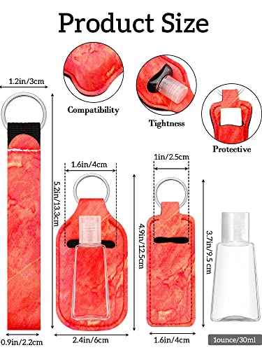 Geiserailie 40 Pcs Hand Sanitizer Keychain Holder Set Travel Bottle Holder Lipstick Case Wristlet Keychain(Chic)4