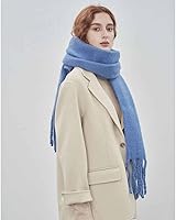 Vista 38 de Bufanda grande y gruesa de gran tamaño, esponjosas, de lana grande, gruesa, cálida para invierno