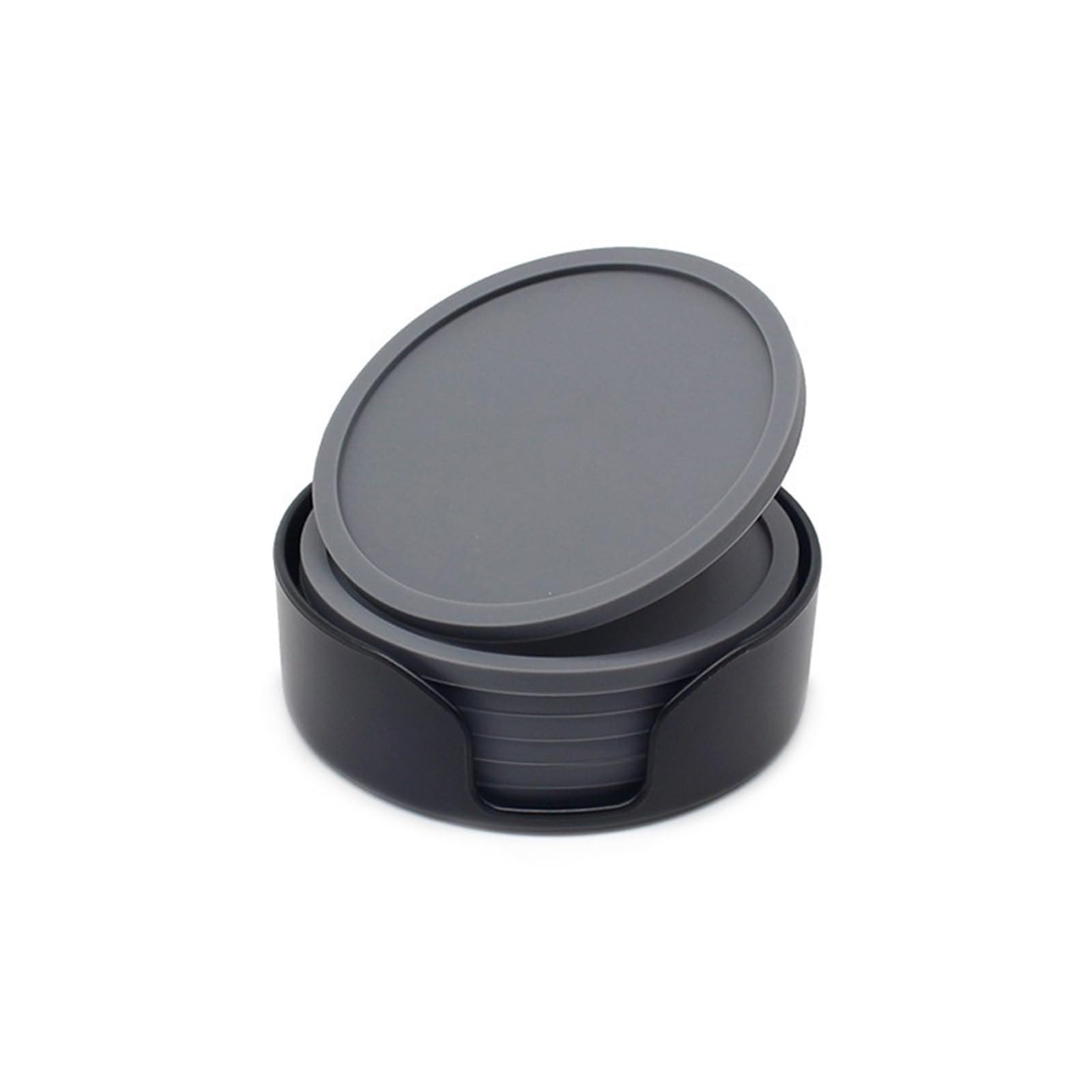 Insulated Coasters 6Pcs 10cm Silicone Coaster Coasters Drinks Cup Set Bottom Drinking for Desserts for Drinks Coffee Pads Beer Home Office(Grey)