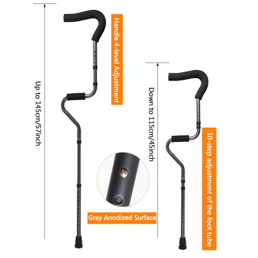 Ergonomiczne kule pod pachami (2 sztuki), kule dla dorosłych w kształcie litery S, składane kule do chodzenia, lekkie kule podróżne, rocznica urządzenia do poruszania się Lucky Star