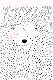Rasch Tapeten 532074 - Fototapete auf Vlies mit einem gezeichneten Bären in Schwarz und Weiß aus der Kollektion Onszelf Stories - 3,00 m x 2,00 m (LxB)