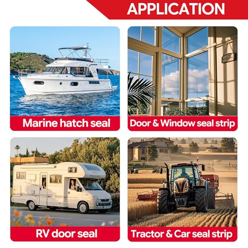 Image of 26 Feet Weather Stripping Door Seal Self Adhesive EPDM Foam Rubber Seal Strip D-Shaped Door Weather Stripping for Door and Window, RV, Boat, Auto, Truck, Marine, W:0.75 inch; H:0.375 inch