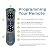 Philips Universal Remote Control for Samsung, Vizio, LG, Sony, Sharp, Roku, Apple TV, TCL, Panasonic, Smart TVs, Streaming Players, Blu-ray, DVD, 4 Device, Teal, SRP4320T/27