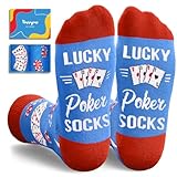 HAPPYPOP Lucky Poker Gifts - Gambling Gifts for Gambler, Las Vegas Casino Money Socks Men