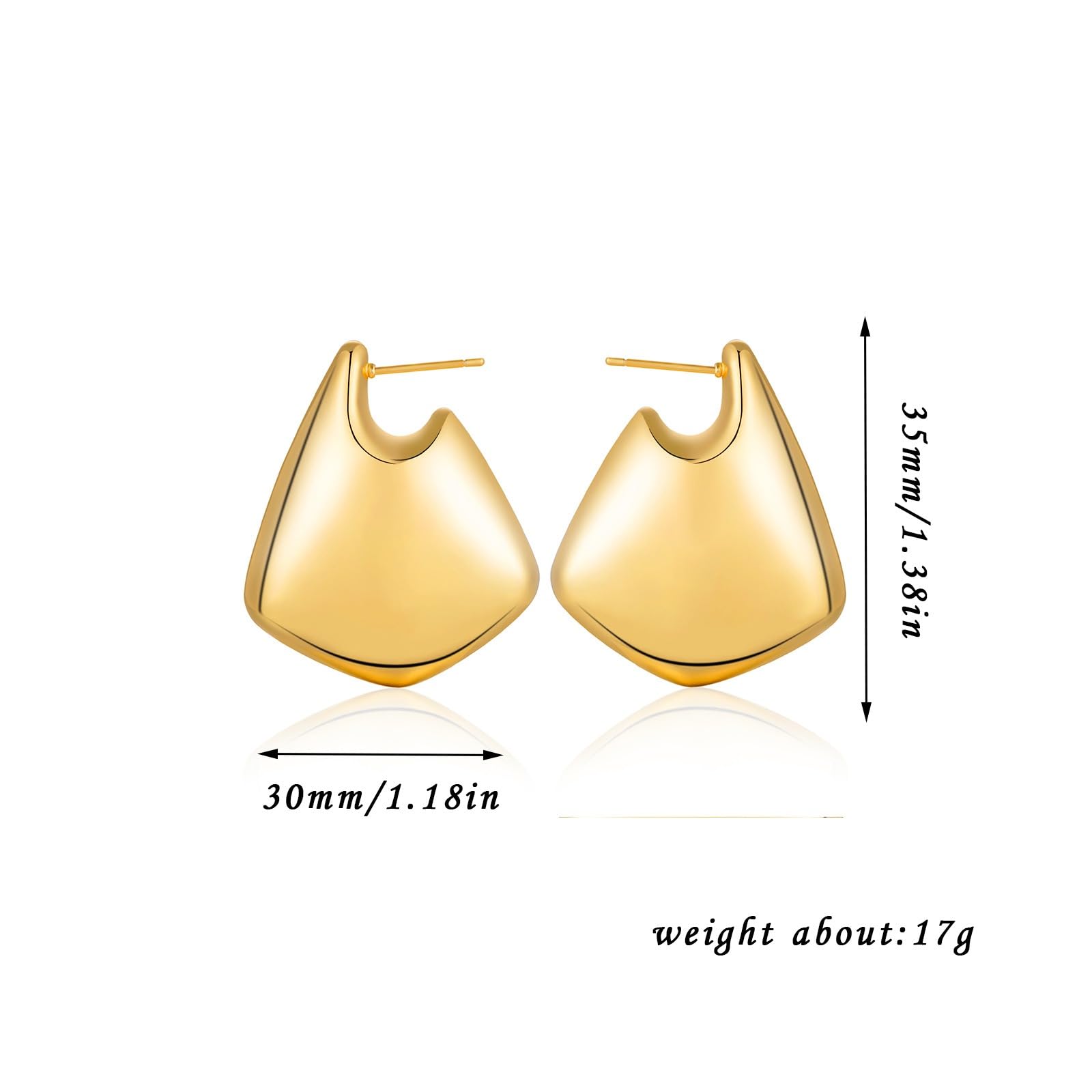 Irregular Designer Triangle Hoop Earrings for Women, Gold, Stainless Steel, European and American Style