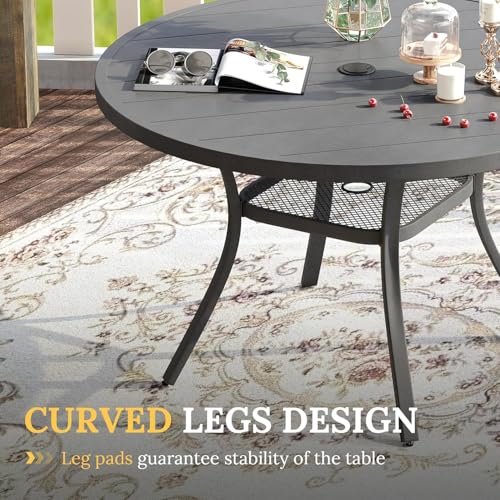 Image of VICLLAX Patio Dining Set for 4-40.6 inch Round Table & Cushioned Seats, Grey