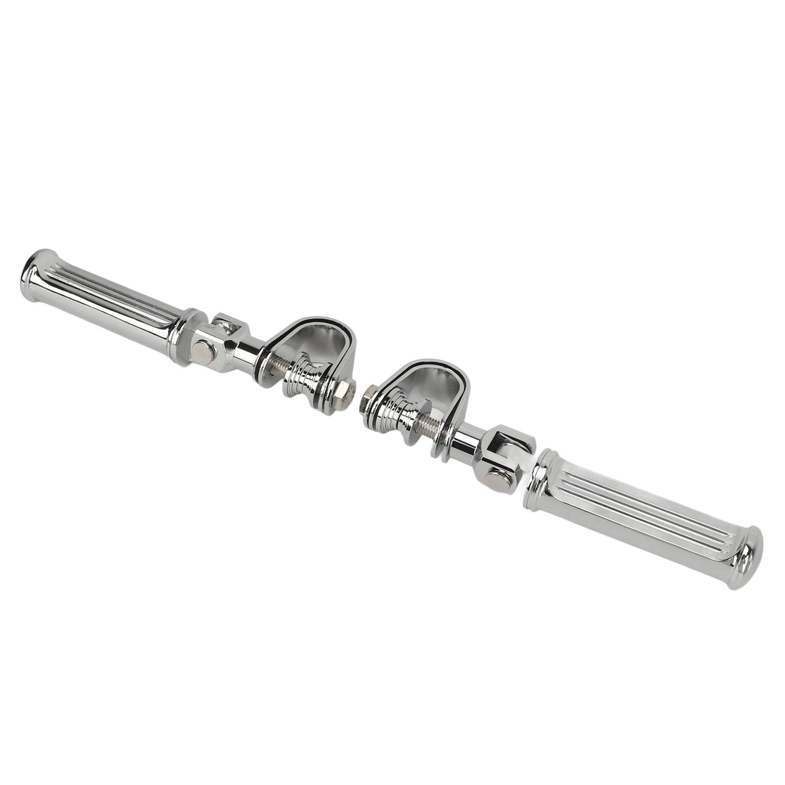 Fabater Motorrad-Highway-Fußrasten aus Aluminiumlegierung, 25 mm bis 32 mm, universelle Fußrasten, Fußpedalhalterung, Motor-Sturzbügel-Fußstütze, Silber