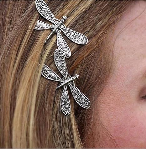 Dragonfly Hair Clip,Antique Headwear Wedding Retro Styling Hair Clip,Bridal Headdress, Color Head Wear Styling Hair Accessories for Girls Women Bobby Pins Hairpins French (2)