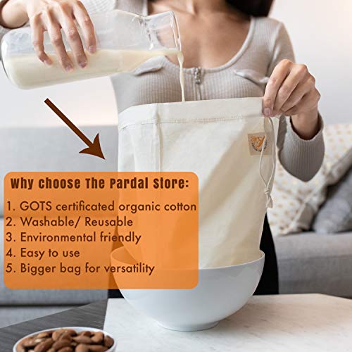 Nut Milk Bags (2 Pack), 14"x14" - Image 3