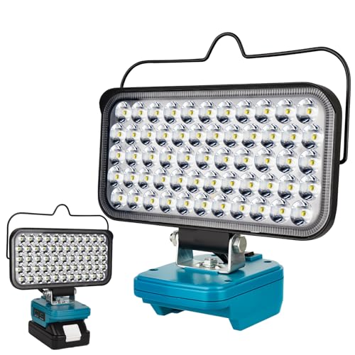 Image of Cordless LED Work Light for Makita 18v Battery, Portable Flood Lights 120W Spotlight Compact Lighting 10600LM with Type C & USB Fast Charging for Camping, Hiking, Fishing,Power Failure,Workshop