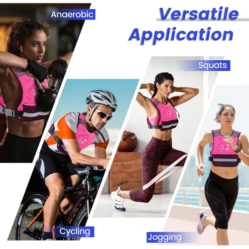 Image of VBSD Adjustable Weighted Vest for Women Men 4-10lb /11-20lb /20-32lb Vest with 6 Ironsand Weights Body Weight Vest with Reflective Strip for Running Walking Strength Training Workouts