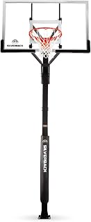 Silverback SB54 In-Ground Basketball Hoop: 54" Tempered Glass Backboard, Height Adjustable 7.5-10ft, Pro Breakaway Rim