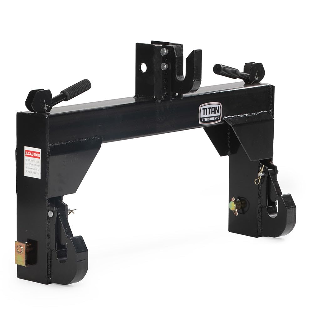 Titan Attachments 3 Point Black Quick Hitch Receiver Fits Cat 2 Tractors, 4000 LB Lift Capacity, 32.75