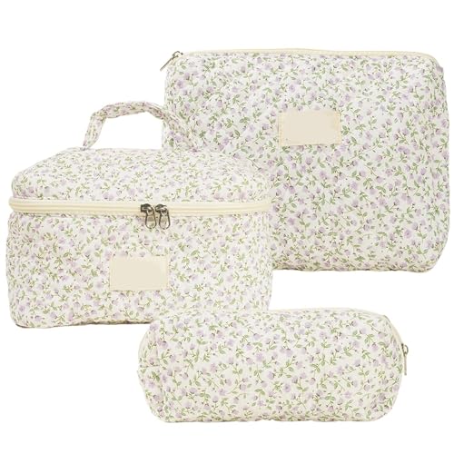 Bolsa de Maquillaje con Estampado Flores for Mujer, Acolchada, portátil, for Guardar cosméticos, Organizador Viaje Cremallera para Viaje, Piscina, Gimnasio(Color2)