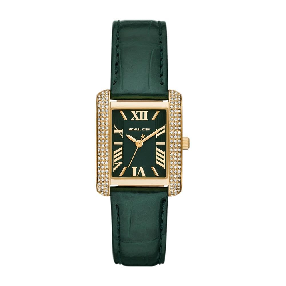 Michael Kors Emery Reloj para Mujer, Movimiento de Cuarzo con Correa de Acero Inoxidable o Piel