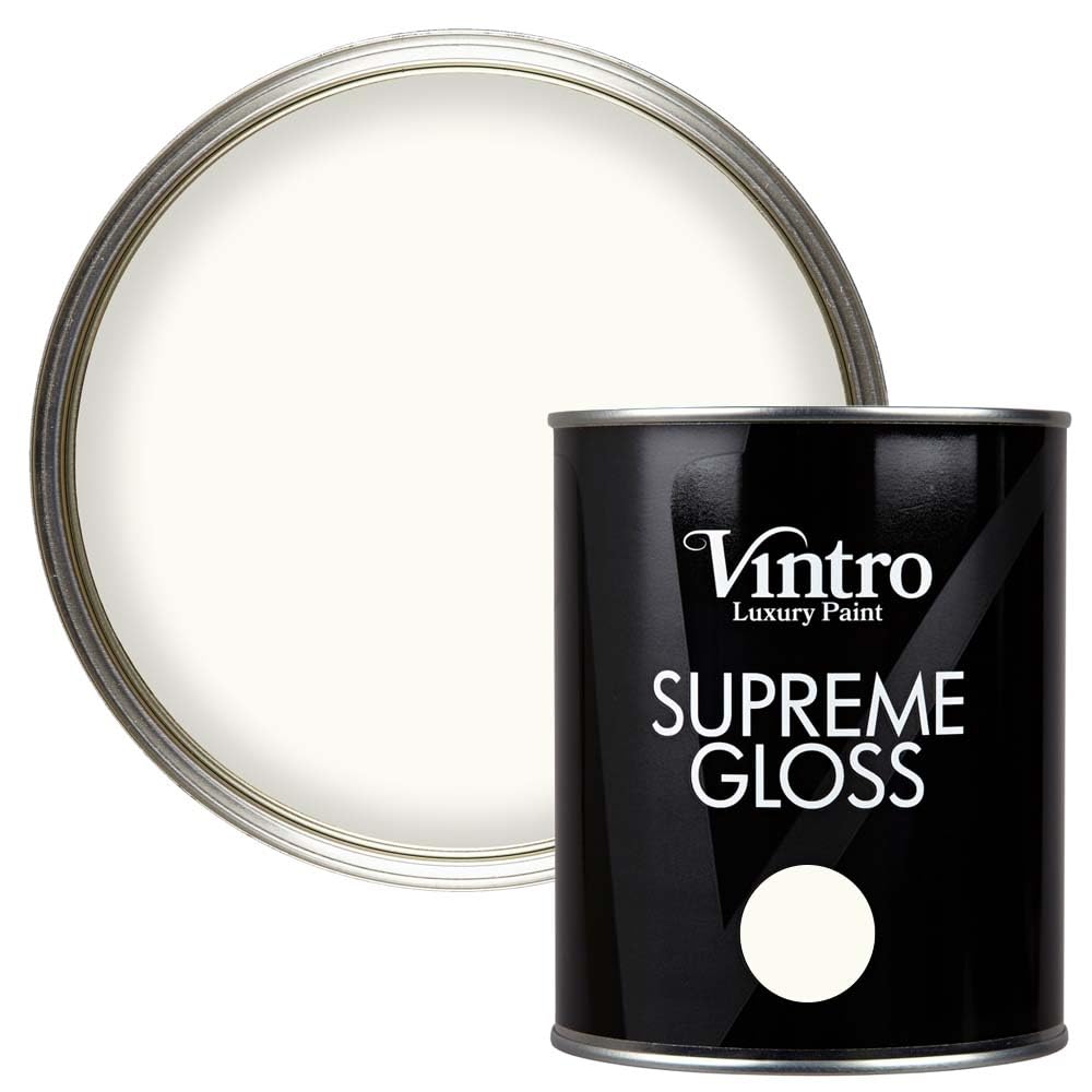 Vintro Paint Warm White - Nymph | Gloss Paint | For Walls | Wood | Trim | Gloss Furniture Paint | Interior & Exterior Use. 1 Litre (Warm White - Nymph)
