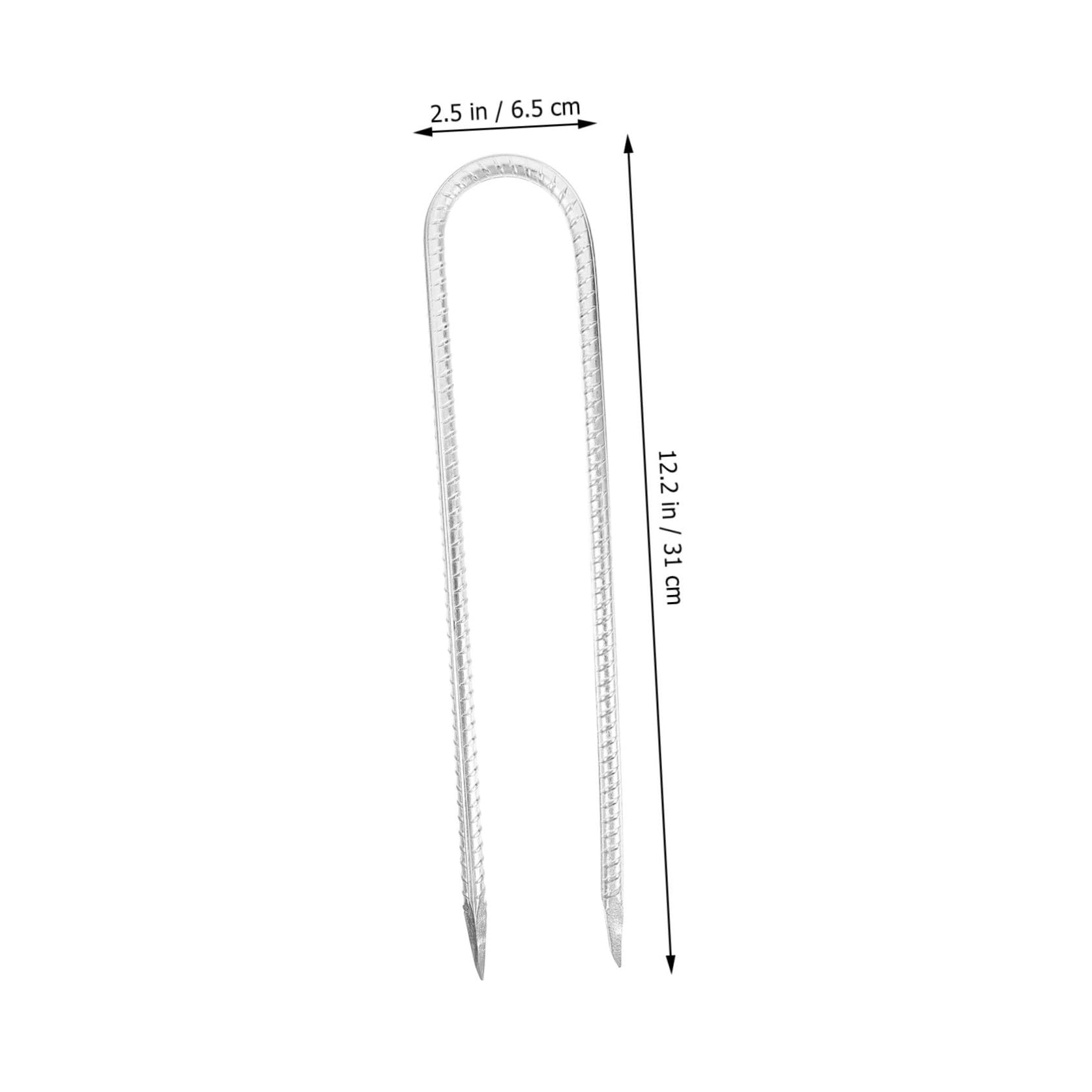 Picchetti a Forma di U in Acciaio Zincato Set da 8 Kit di Ancoraggio per Trampolino e Altalena da Giardino Chiodi da Giardinaggio per Tende e Fissaggio Prato Ancoraggi da