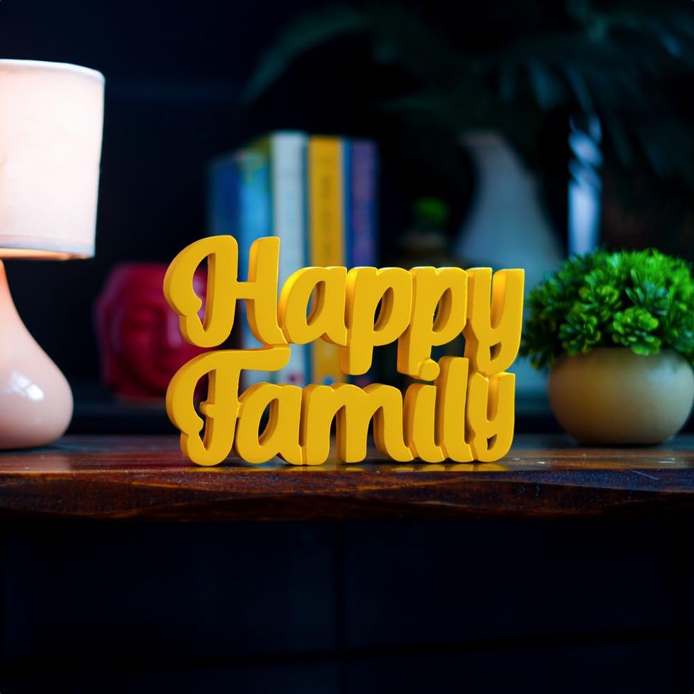 Nukkad Tales Happy Family – Aesthetic table decor for home or office, desk or Shelf. Quirky room decoration showpiece, ideal for birthday gift and inspiring wall decor (22.9 x 4.7 x 5 cm)