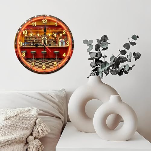 Reloj de Pared Retro Diner Neon 10 Pulgadas Silencioso miniatura 6