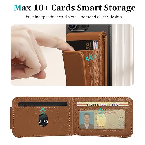 Image of for MagSafe Wallet, Magnetic Phone Wallet with Adjustable Stand & Money Clip, Detachable Magnetic Wallet for iPhone 16 /15 /14 /13 /12 Pro Max Plus, 10+ Cards Holder