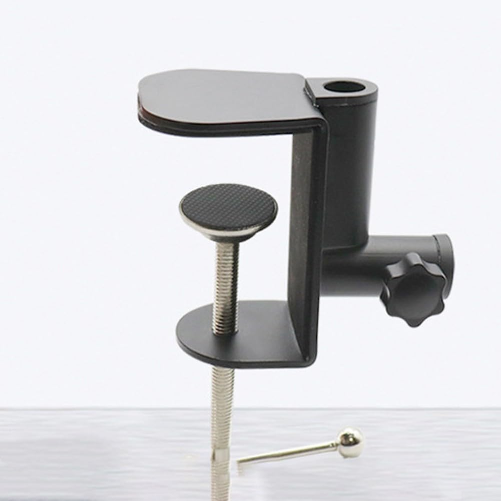 Morsetto per lampada da tavolo, base in metallo, staffa a sbalzo con clip a C, staffa di montaggio per luce da lavoro, per lampada da scrivania, lampada con ingrandimento (bianco)