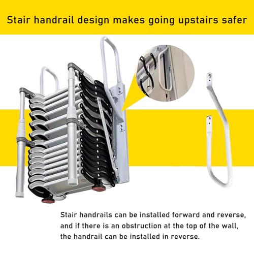 Gffqlxht ATTIC STAIRS PULL DOWN SYSTEM For Wall Height 8.8~9.8Ft, Wall Mounted Telescoping Attic Ladder Wide 27.6In thumb #2