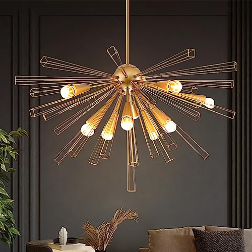 Lustre moderne Spoutnik suspension cuisine îlot chambre salon or noir