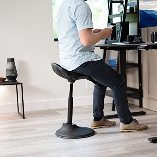 Image of VIVO Ergonomic Standing Wobble Stool, Adjustable Active Desk Chair, Padded Anti-Slip Home Office Perch Balance Seat, Black, CHAIR-S01P