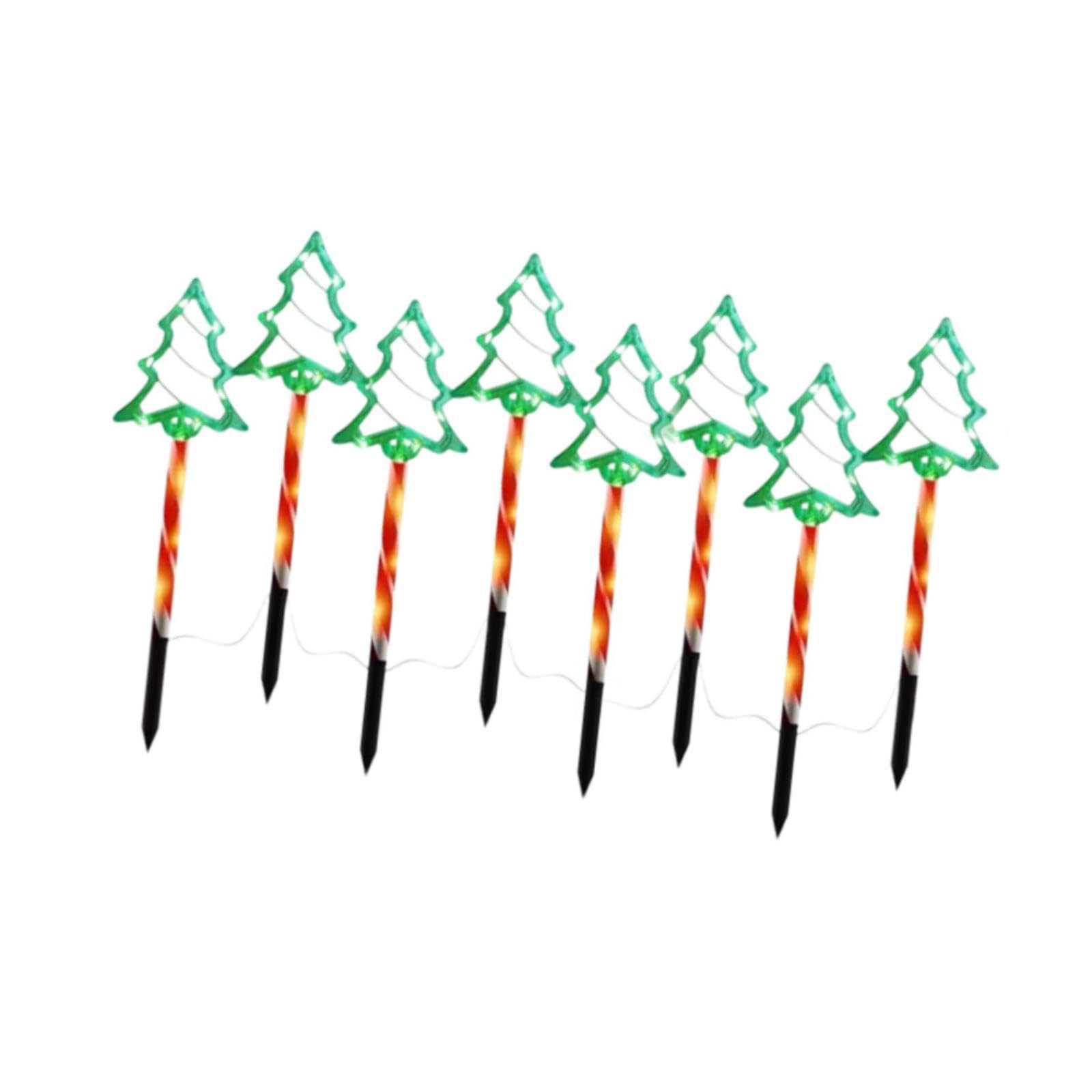 Christmas Tree Solar Landscape Lights Lawn Lamp for Lawn Front Porch Pathway 8 Stake Lights-image-33