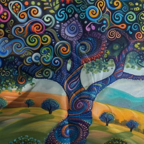 Parure de lit Arbre de Vie sans repassage housse couette microfibre anti-plis single 135x200