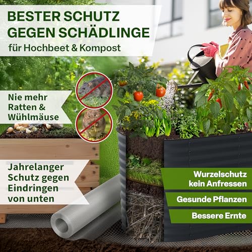 TTL GARDEN 50cm x 5m Drahtgitter feinmaschig rostfrei verzinkt 6,3mm Masche 0,55 mm Draht Stärke - auf Rolle Maschendraht Volierendraht Hasendraht Wühlmausgitter 5m x 0,5m breit 6,3 mm Maschenweite
