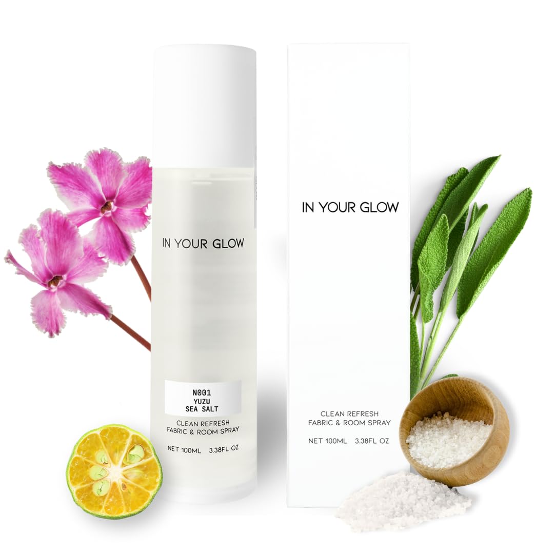 In Your Glow Fabric &amp; Room Mist Spray– Long-Lasting Clean Scent, Unisex Luxury Fragrance &amp; Odor Eliminator, 100ml- N001 YUZU SEA SALT