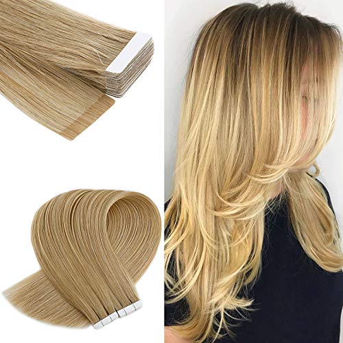 Neitsi A6 12inch Natural Blonde Tape in Human Hair Extension Seamless Skin Weft Straight Remy Hair 10pcs (24#)