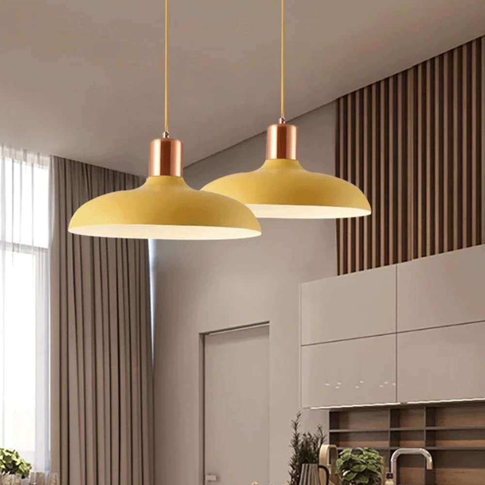 Dôme Abat-Jour Pendentif Luminaire Industriel en Métal Suspendu Droplight E26 Vis Vintage Hauteur Réglable Plafond Lustre Lanterne pour Vestiaire, Couloir, Îlot De Cuisine