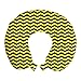 ABAKUHAUS Giallo Chevron Cuscino da Viaggio, Segnale di pericolo, Accessorio in Schiuma di Memoria per Viaggio, 30 cm x 30 cm, Nero giallo