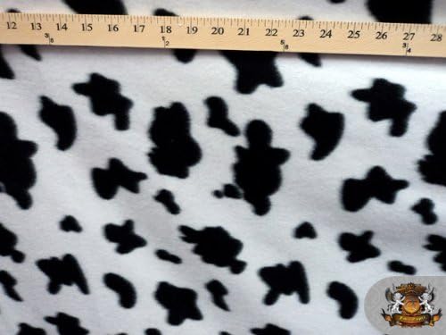 Fleece Fabric Printed Animal PrintCow Print Fabric by The Yard