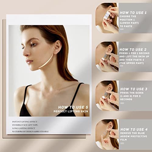 Face Lift Tape, Instant Face Lifting Sticker Invisible Waterproof High Elasticity - Image 3
