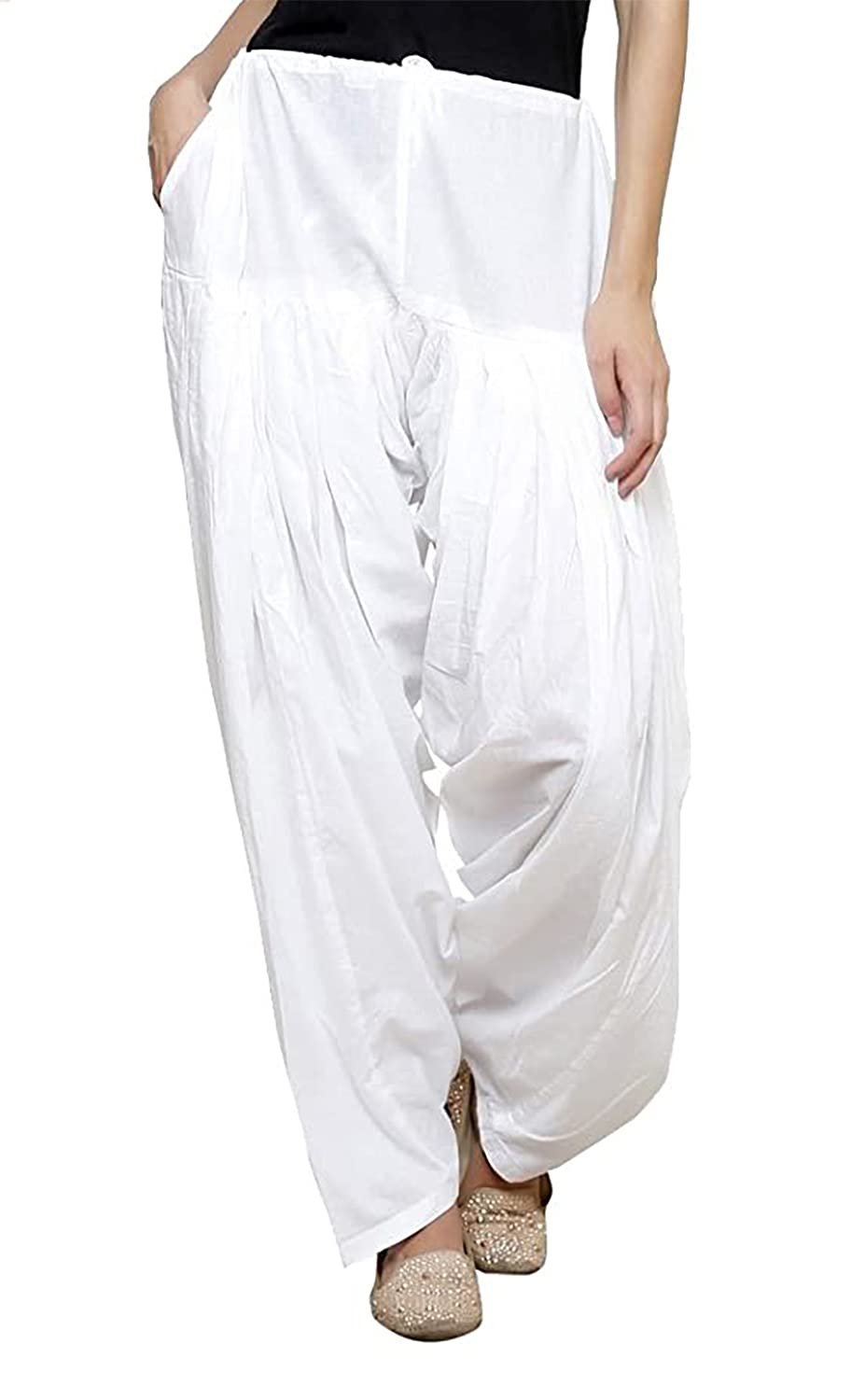 ladies n linen Women's Cotton Patiala Salwar (Pants) for Women with One Side Pocket Free Size-picture-47