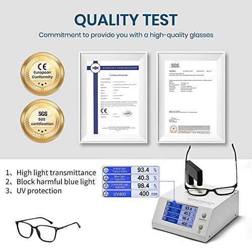 Image of Cyxus Blue Light Blocking Glasses for Men Women, Square TR90 Metal Hybrid Computer Eyewear, Lightweight Anti Eye Strain Glare Filter Glasses for Office, Gaming, Work,Study Black
