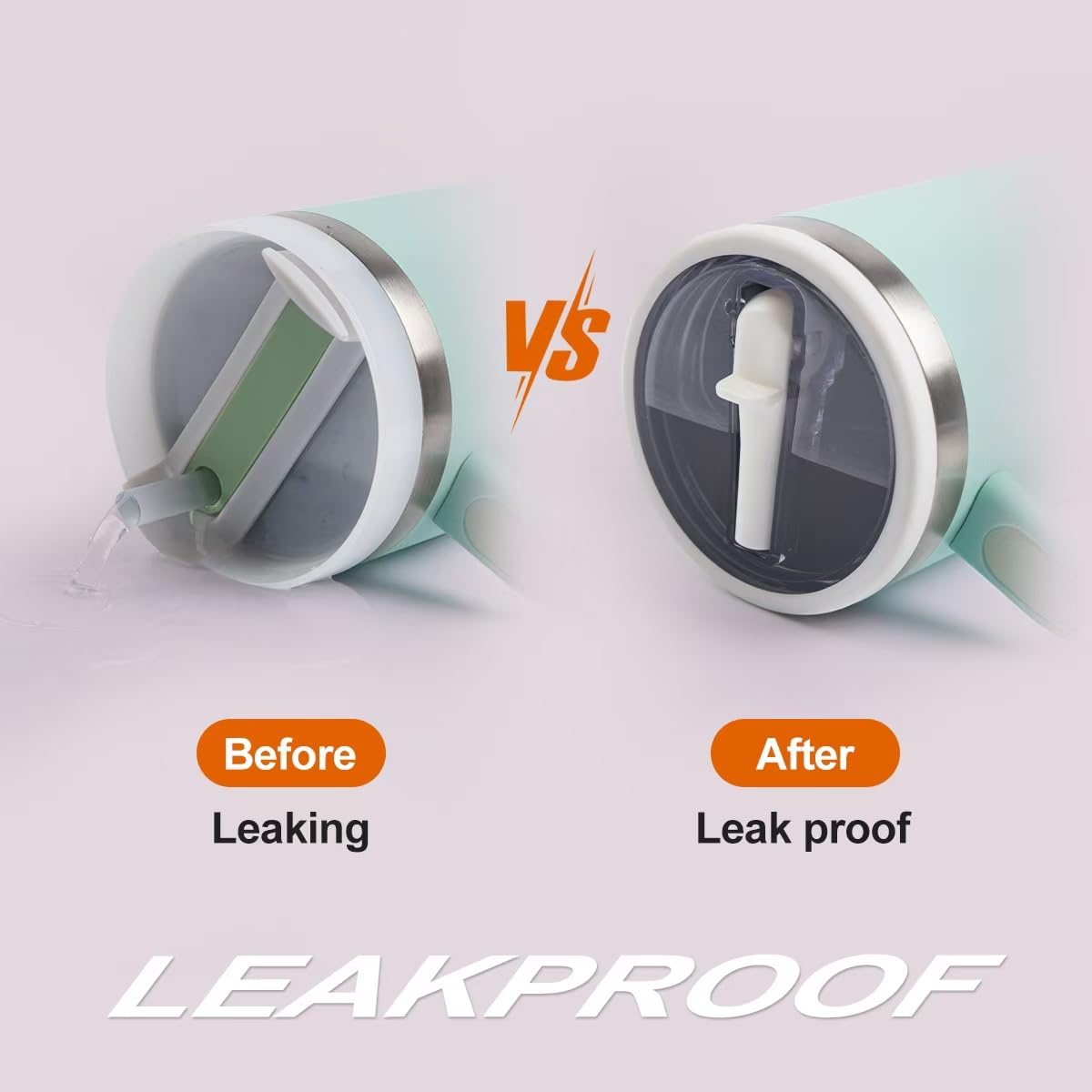 2 Pcs 40oz Tumbler Flip Straw Lid Replacement for Stanley 40oz Cup Lid Cup Accessory,Leak Proof Cup Top Lids for Stanley Quencher H2.0,Reusable Spill Proof Tumbler Lid Cover