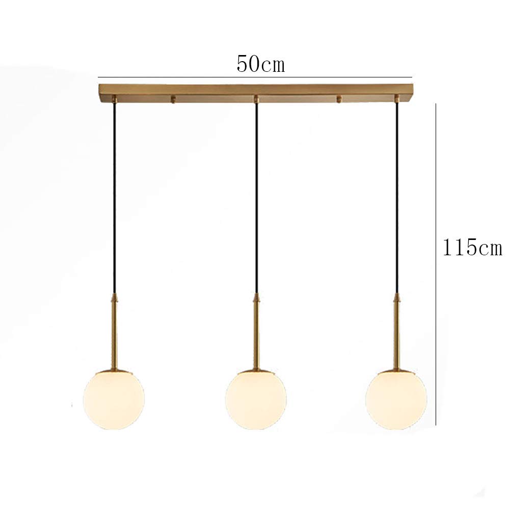 Nowoczesny złoty żyrandol 12 świateł z połowy wieku oświetlenie wiszące z globusem matowe szklane klosze retro regulowana lampa sufitowa do jadalni - miedź. 3 światła
