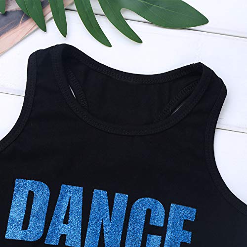 Image of Girls High Neck Athletic Sports Bra Crop Top Gymnastics Workout Gym Fitness Vest Tank Top T Shirt