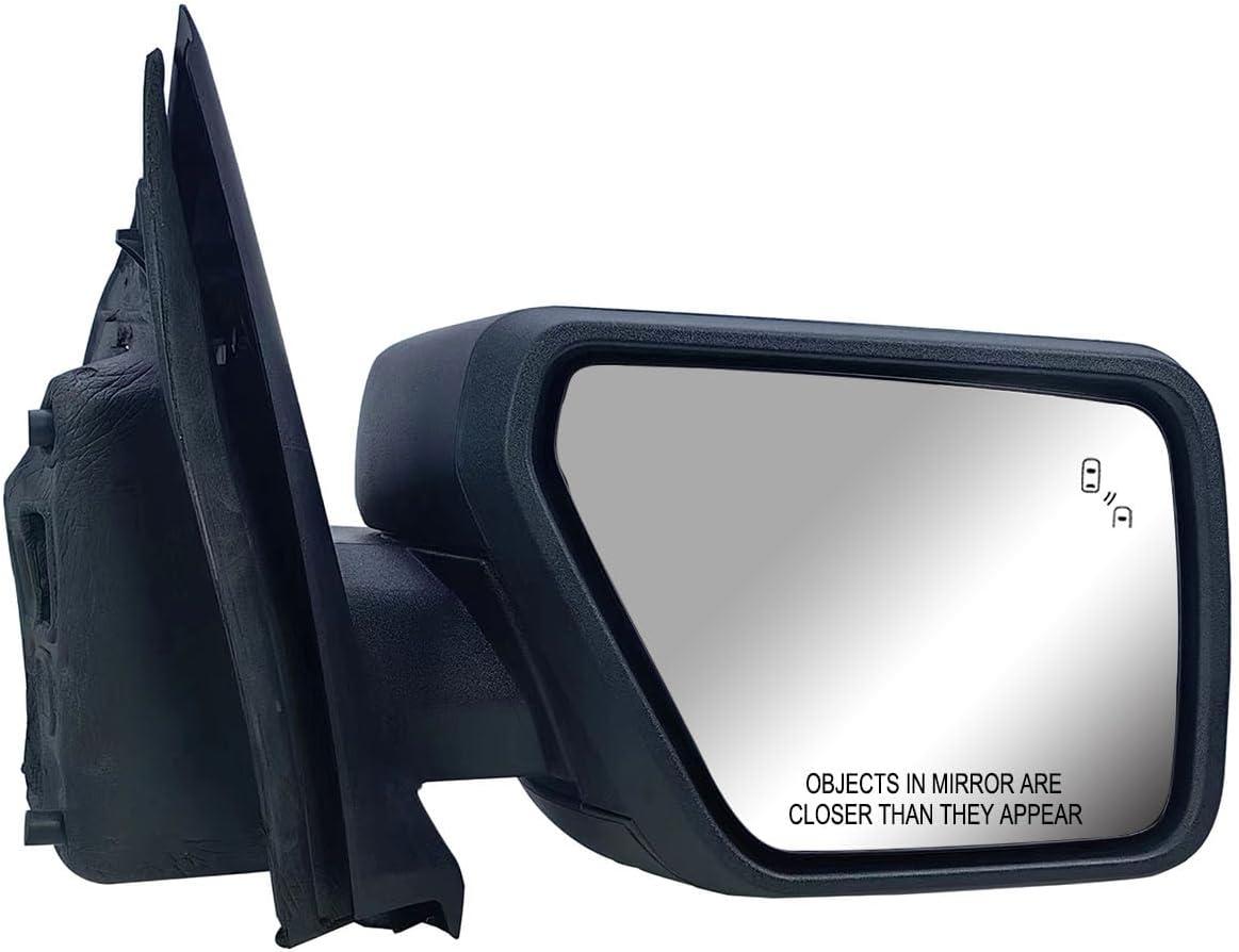 Replacement Passenger Right Side Door Mirror Textured Cover Manual Folding With Blinker and Power Adjust with Heated Glass and BLIS (Blind Spot Light),Puddle Light for Ford F-150 from 2021 to 2026