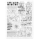 GLOBLELAND Grunge Texturen Hintergrund Transparente Stempel Für Karten Numerische Textlinien Hintergrund Klare Stamps 5.8x8.3 Zoll Silikonstempel Für DIY