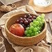 Handmade Rattan Bread Basket, Rattan Magazyn Kosz Handmade Kosz Dekoracyjny Miska Kosz Owocowy Kosz (okrągła krawędź-L m S 3szt),L