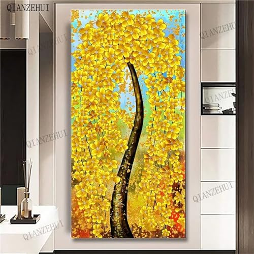 Diamond Painting Adulte Enfant Arbre Jaune, le Cadeau DIY Idéal