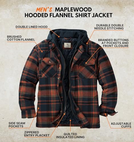 Image of Legendary Whitetails Mens Maplewood Hooded Shirt Jacket